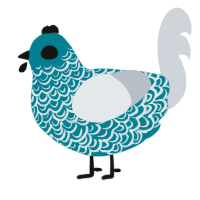 A sea and mist chicken with a double-lace pattern