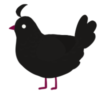 Burned Rock, a sable chicken with a half-lace pattern