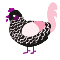 A sable and rose chicken with a lace pattern