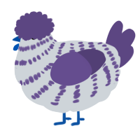 A mist and overcast chicken with a bar pattern