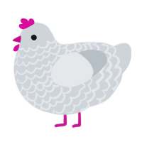 A mist chicken with a lace pattern