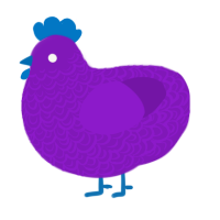 A violet chicken with a double-lace pattern