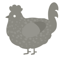 A ash chicken with a speckle pattern
