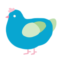 A cerulean and gluppy chicken