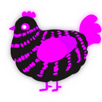 MISSINGTEXTURE, a sable and amethyst chicken with a bar pattern