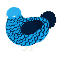A sky and tumblr chicken with a lace pattern