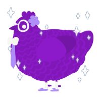 A violet chicken with a lace pattern