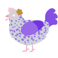 Moonage Daydream, a mist and blurple chicken with a speckle pattern