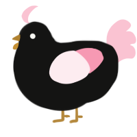 A black and rose chicken