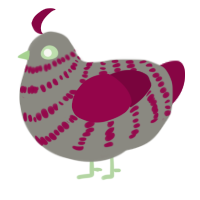RENAME, a ash and maroon chicken with a bar pattern