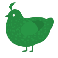 A viridian chicken with a speckle pattern