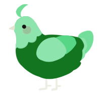 A leaf and spring chicken with a head pattern