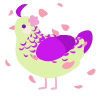 A apple and amethyst chicken with a half-lace pattern