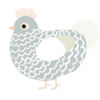 (unnamed), a silver and white chicken with a lace pattern