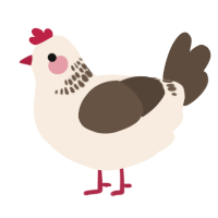 A cream and bark chicken with a neck-band pattern