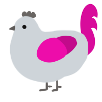 A mist and fuchsia chicken