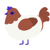 Dip, a white and russet chicken with a head pattern