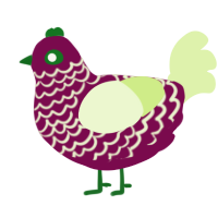 A wine and apple chicken with a lace pattern