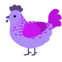 nežnost, a lilac and amethyst chicken with a half-lace pattern