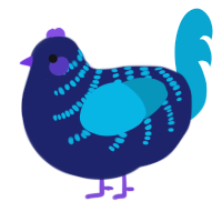 (unnamed), a navy and cerulean chicken with a half-bar pattern