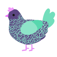 A overcast and mint chicken with a double-lace pattern