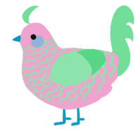 A pink and spring chicken with a lace pattern