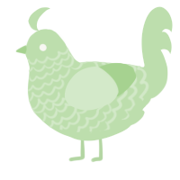 A gluppy chicken with a lace pattern
