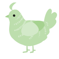 A gluppy chicken with a half-bar pattern