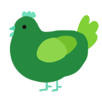 A viridian and grass chicken