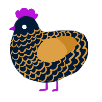 A tumblr and orange chicken with a lace pattern