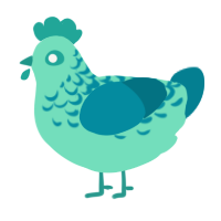 A mint and sea chicken with a half-lace pattern