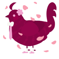 A maroon chicken with a bar pattern