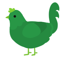 (unnamed), a viridian chicken with a head pattern