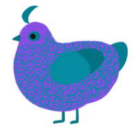 Bundle, a blurple and sea chicken with a double-lace pattern