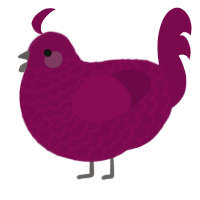 A wine chicken with a lace pattern