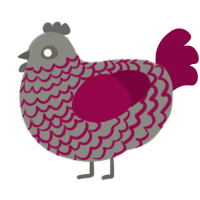A ash and maroon chicken with a lace pattern