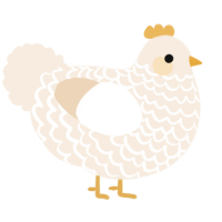 A cream chicken with a lace pattern