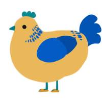 Aloalo, a honey and ultramarine chicken with a neck-band pattern