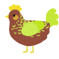 A russet and lime chicken with a half-lace pattern