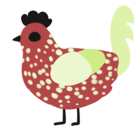 (unnamed), a red and apple chicken with a speckle pattern