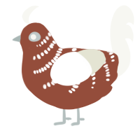 uhhhh idk, a russet and white chicken with a half-bar pattern