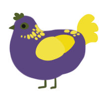 Beetlejuice Cocktail, a overcast and yellow chicken with a neck-speckle pattern