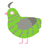 Zim, a grass and ash chicken with a bar pattern
