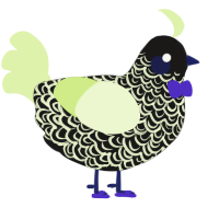 Bambino, a sable and apple chicken with a double-lace pattern
