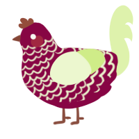 (unnamed), a maroon and apple chicken with a lace pattern