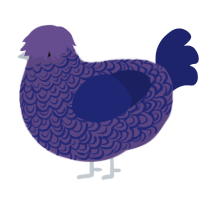A overcast and navy chicken with a double-lace pattern