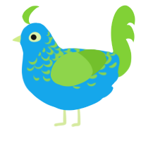 Frutiger, a sky and grass chicken with a half-lace pattern