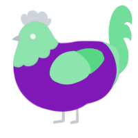 (unnamed), a violet and spring chicken with a head pattern