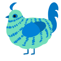 (unnamed), a mint and sapphire chicken with a bar pattern