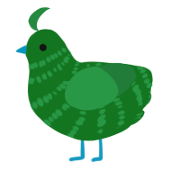 lettuce, a leaf and viridian chicken with a bar pattern